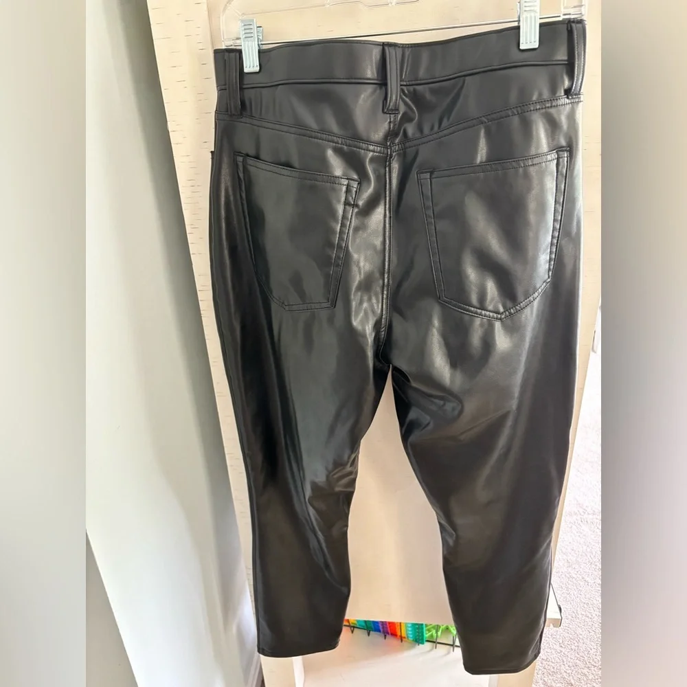 Abercrombie & Fitch Black Skinny Vegan Leather Pants 12s curve love - Picture 6 of 6